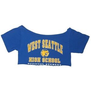 Cropped Cotton Baby Tee West Seattle ‘official student’ See measurements